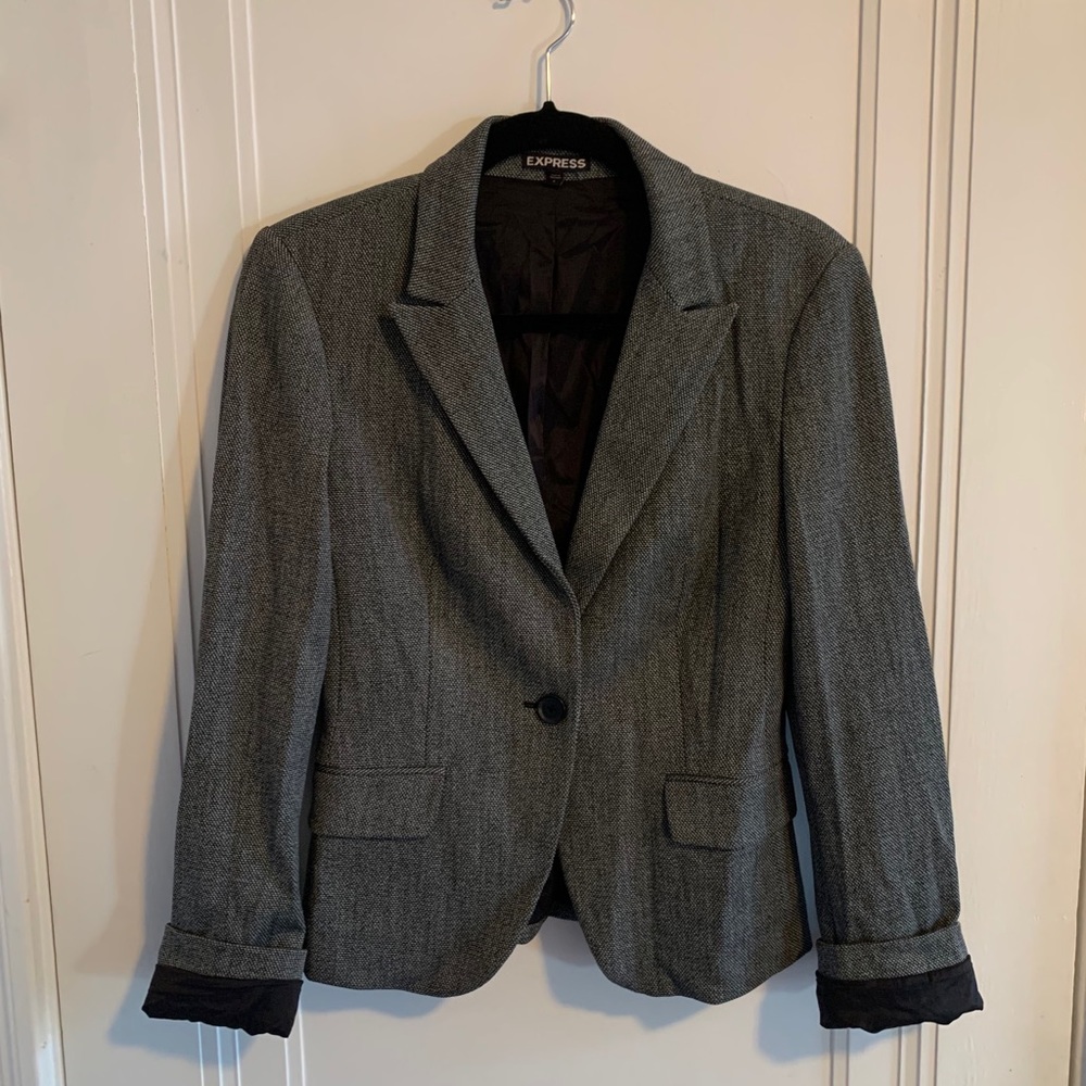 Fitted Black & Grey Blazer